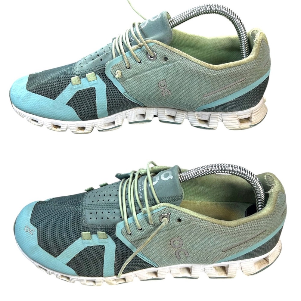 On Cloud Women's Running Shoes US 9.5 Teal Olive Swiss Engineering CloudTec